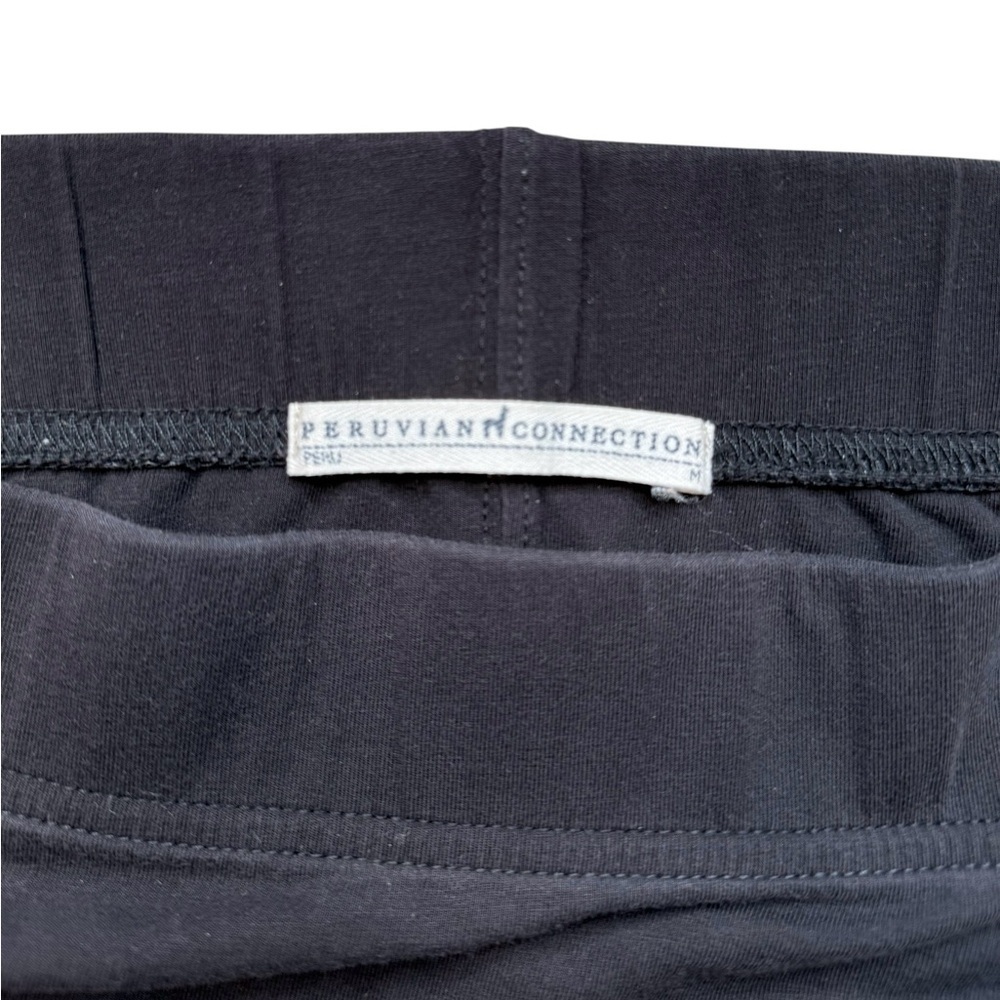 Peruvian Connection Women's Midi Skirt Black Pima Cotton Blend Size Medium - Picture 2 of 4